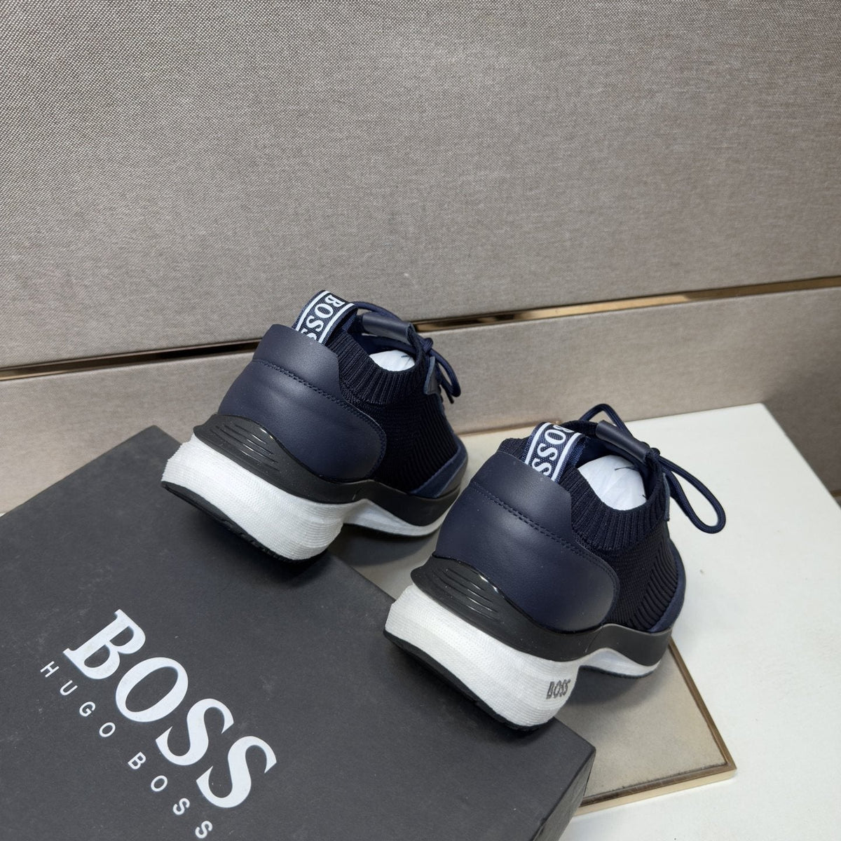 Hugo Boss Mixed-Material Lace-Up Sneakers — back