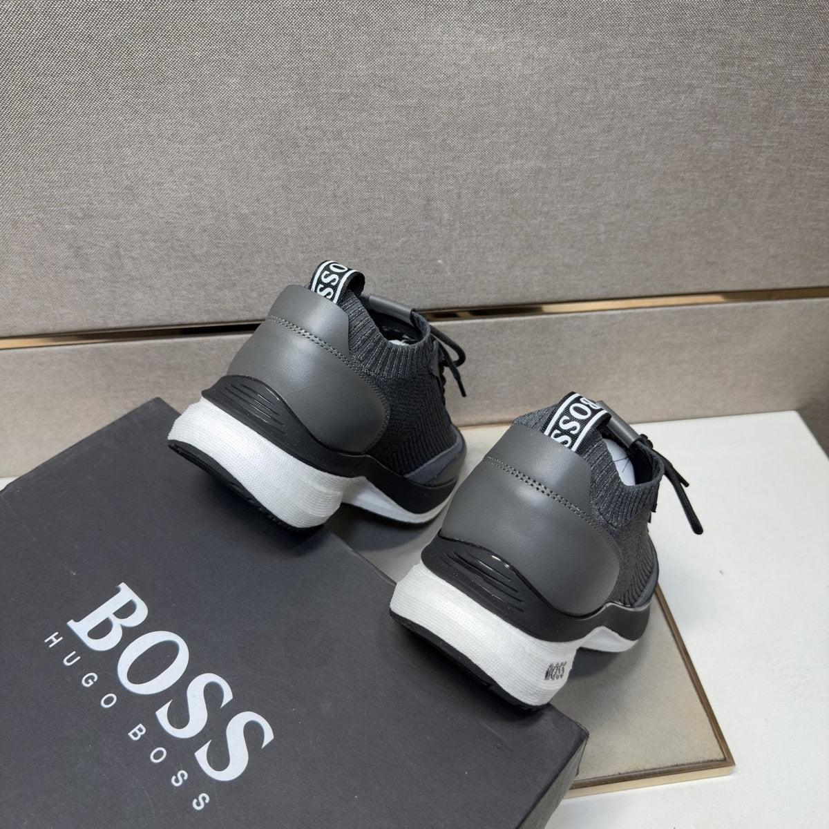 Hugo Boss Mixed-Material Lace-Up Sneakers — back