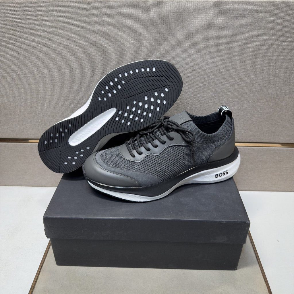 Hugo Boss Mixed-Material Lace-Up Sneakers — detail