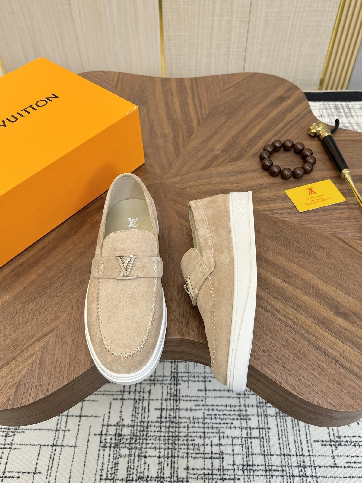 Louis Vuitton Textured Slip-On Sneakers — front
