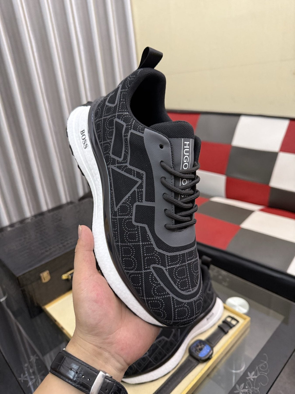 Hugo Boss Geometric Panel Sneakers — model