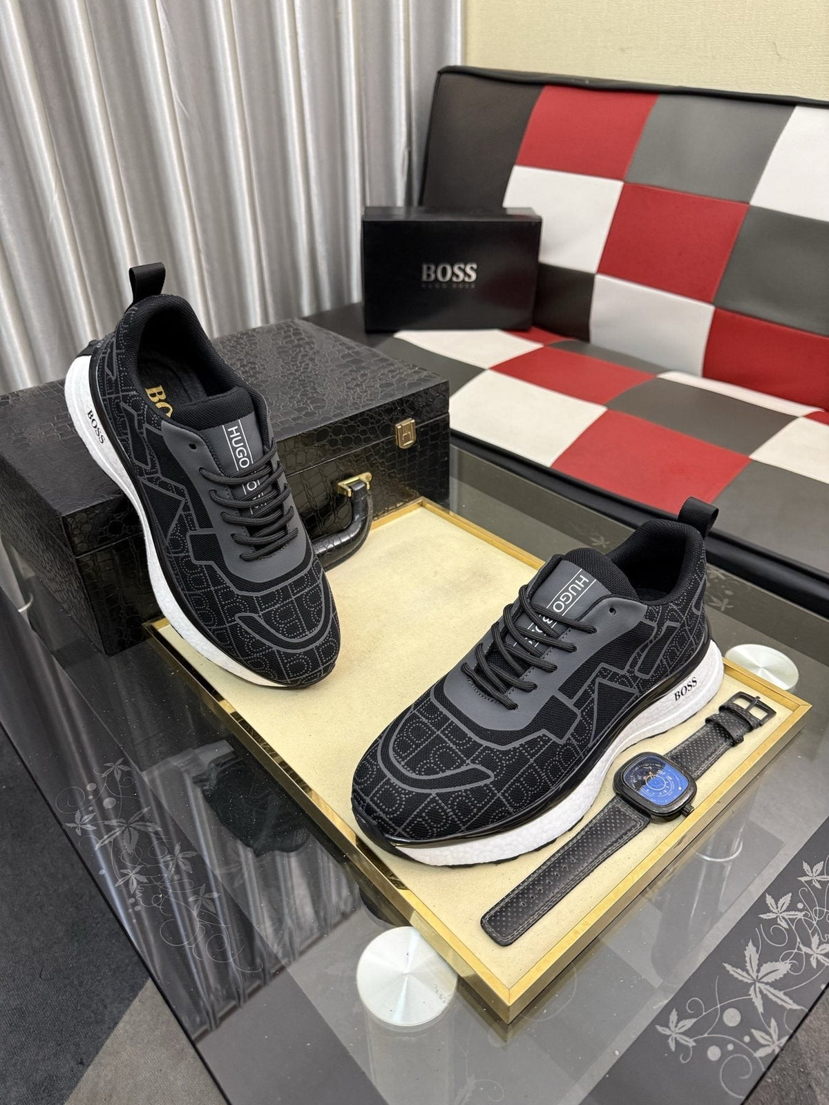 Hugo Boss Geometric Panel Sneakers — side