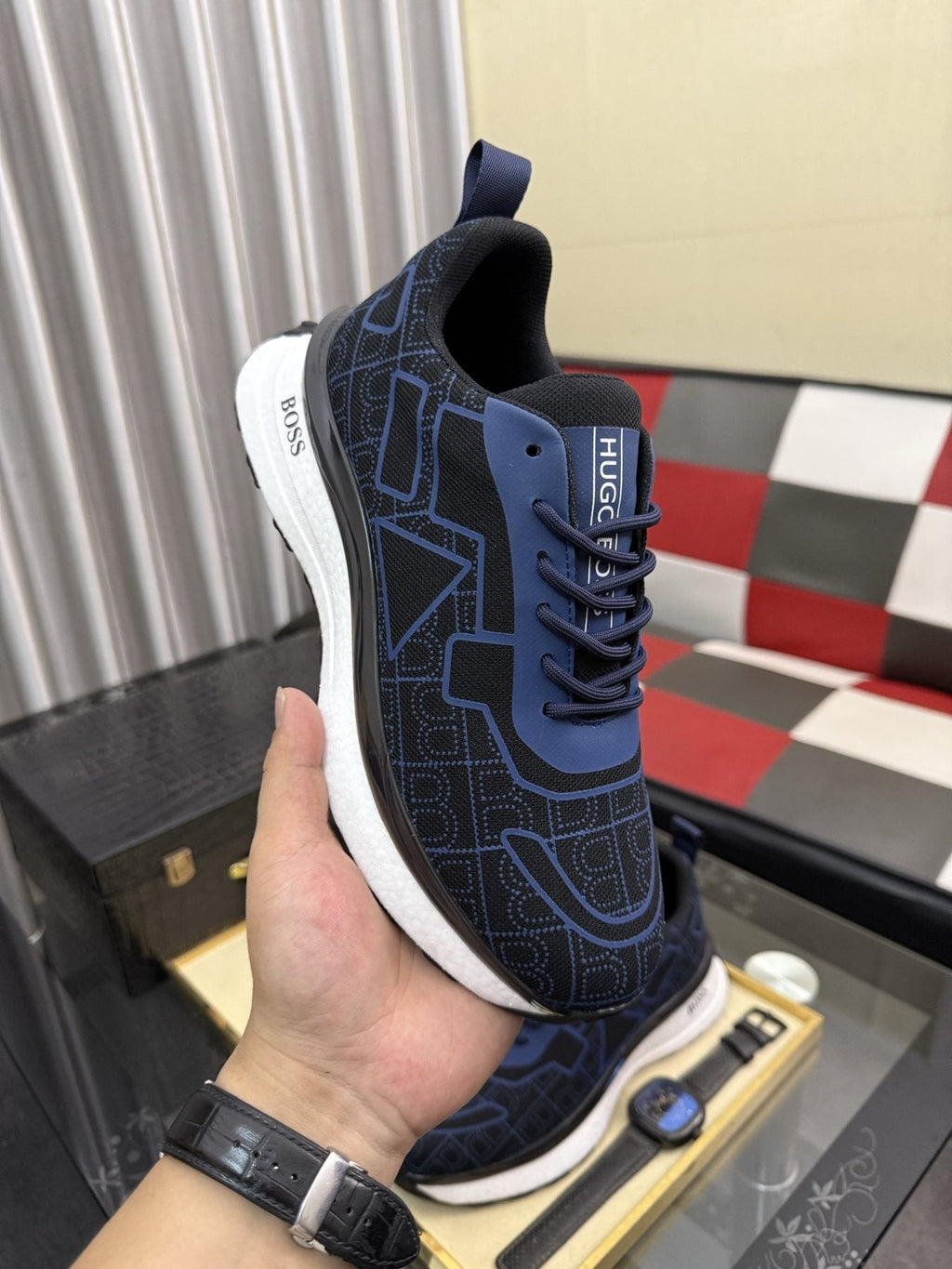 Hugo Boss Geometric Panel Sneakers — model