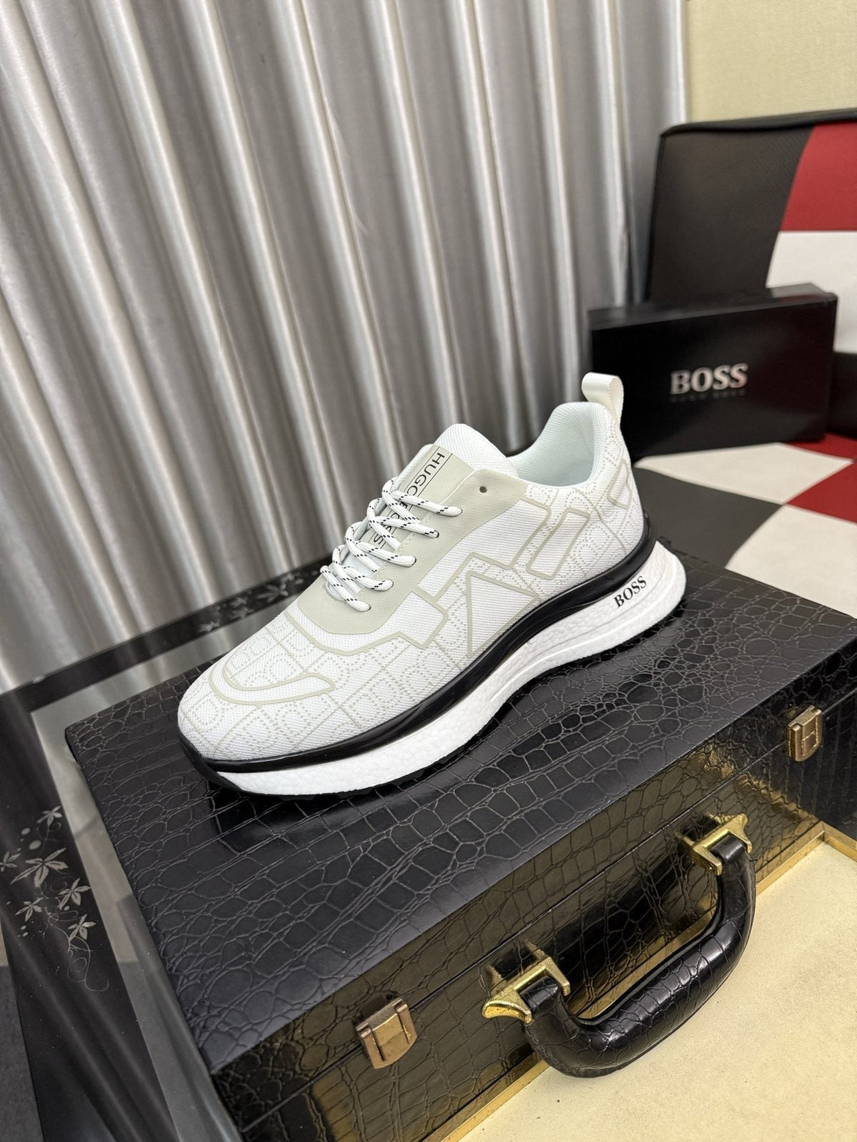 Hugo Boss Geometric Panel Sneakers — front
