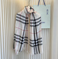 Burberry Plaid Fringe Cashmere Scarf — hero