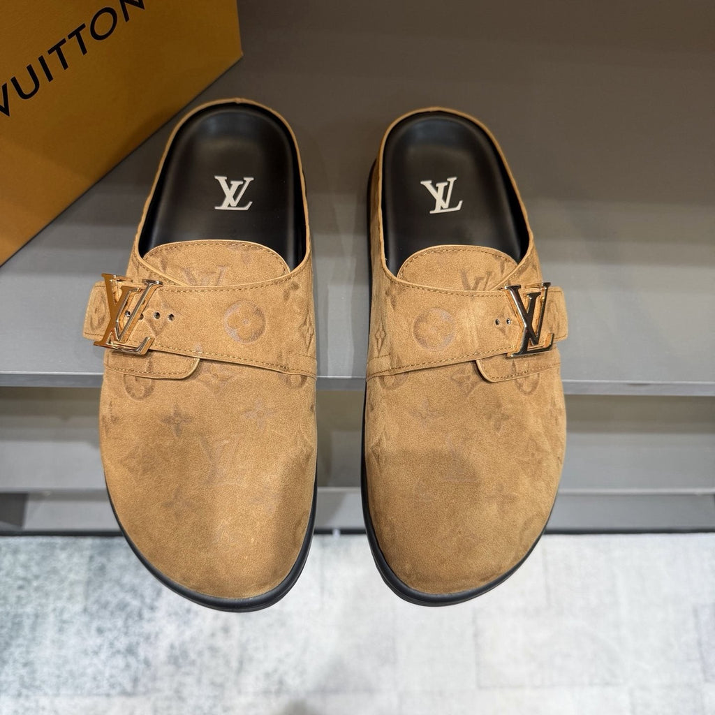 Louis Vuitton Monogram Buckle Slide Sandals — hero