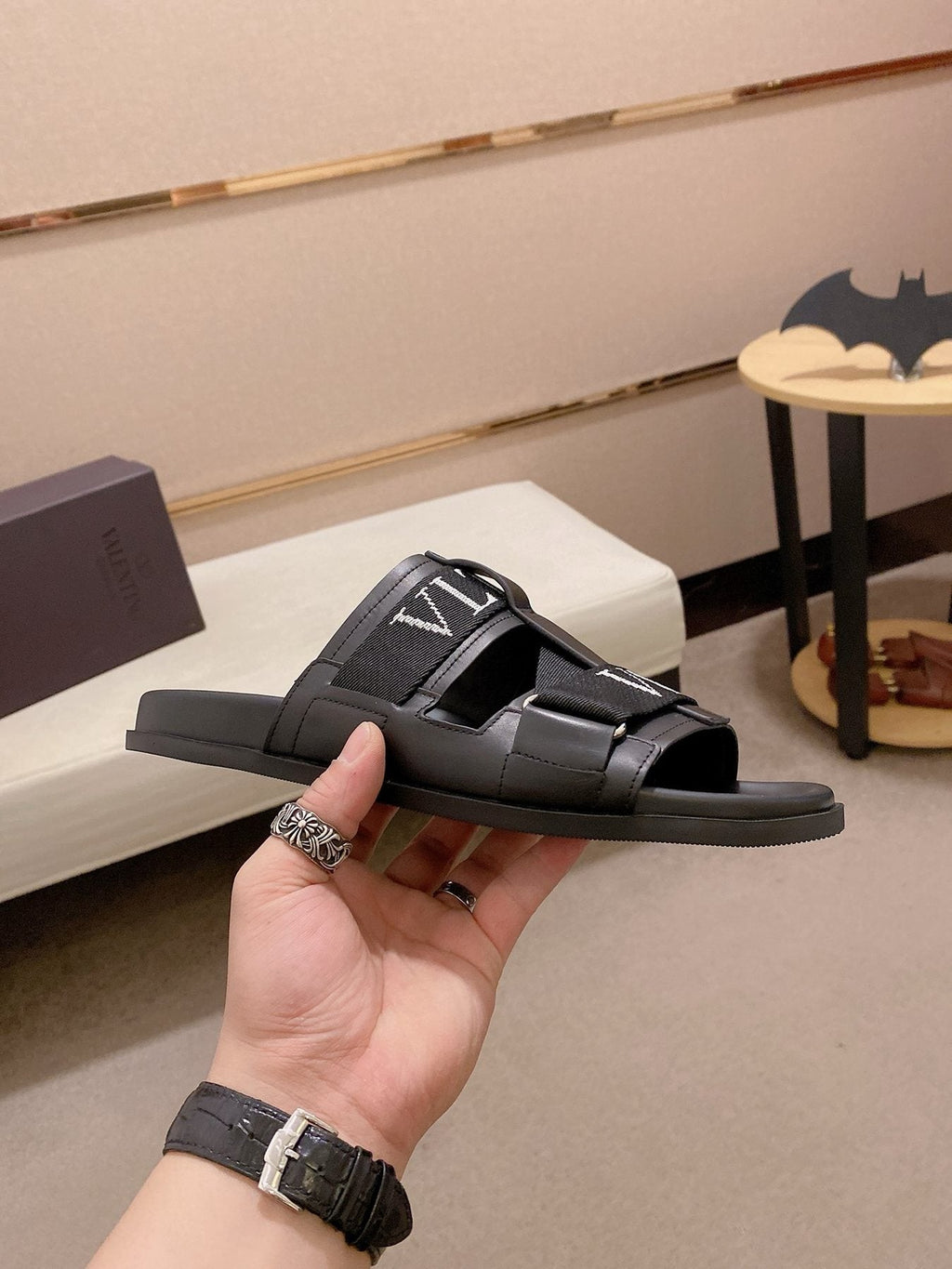 Valentino VLTN Strap Slide Sandals — side