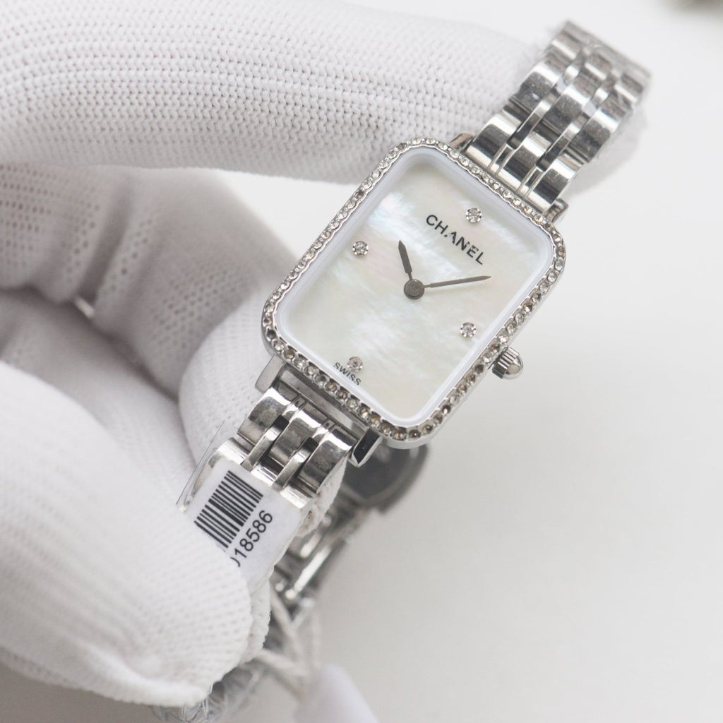 CHANEL Silver White Dial Bracelet Watch — front