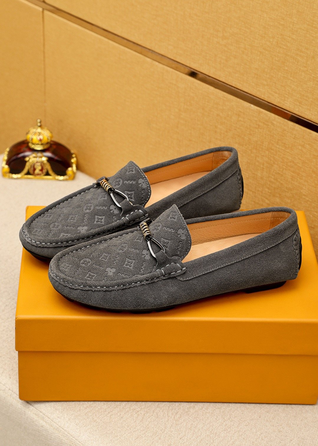 Louis Vuitton Embossed Hardware Loafers — front