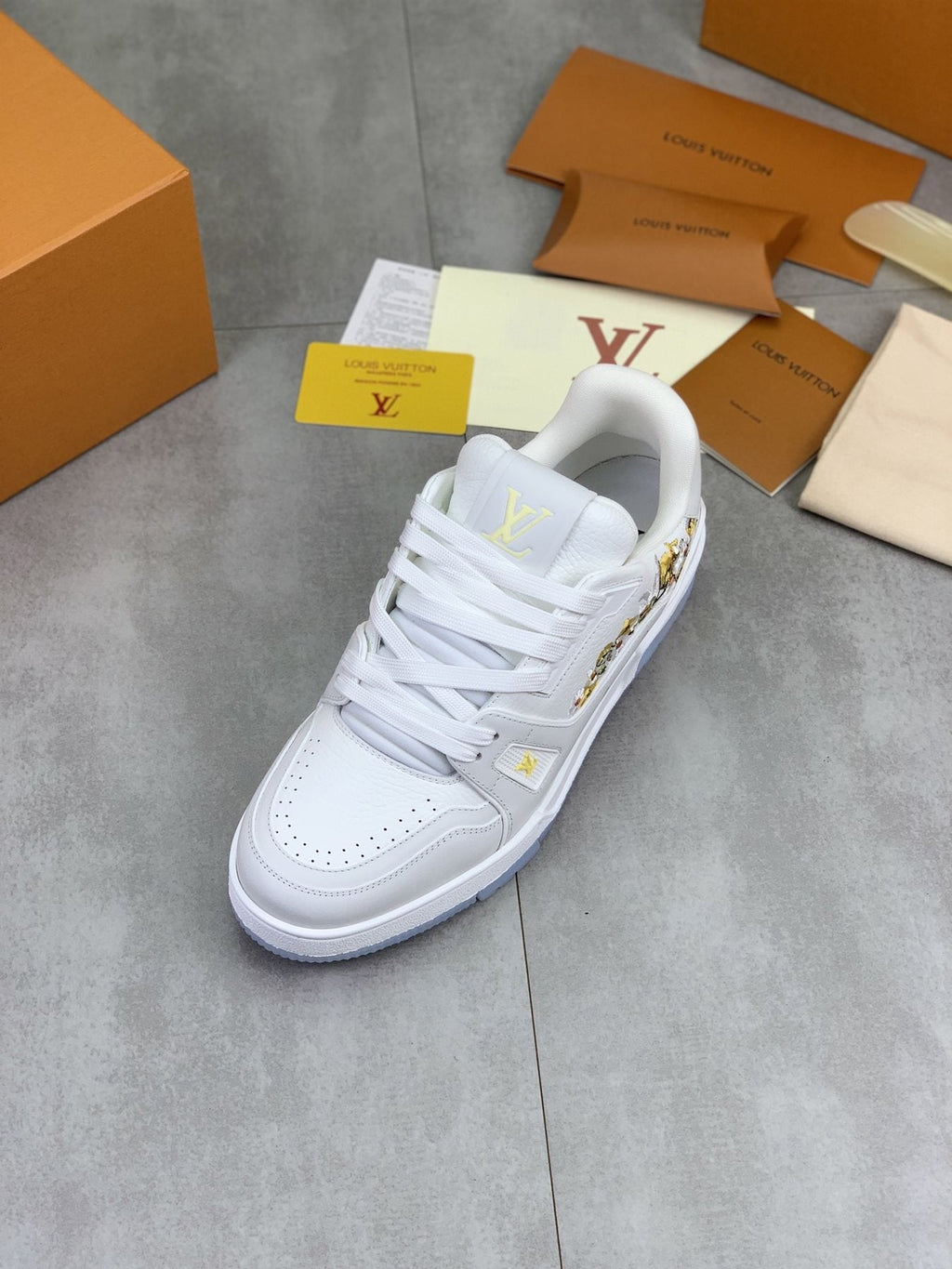 Louis Vuitton Floral Low-Top Sneakers — front