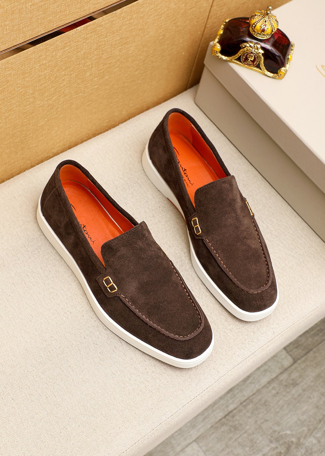 Santoni Moc-Toe Slip-On Shoes — front