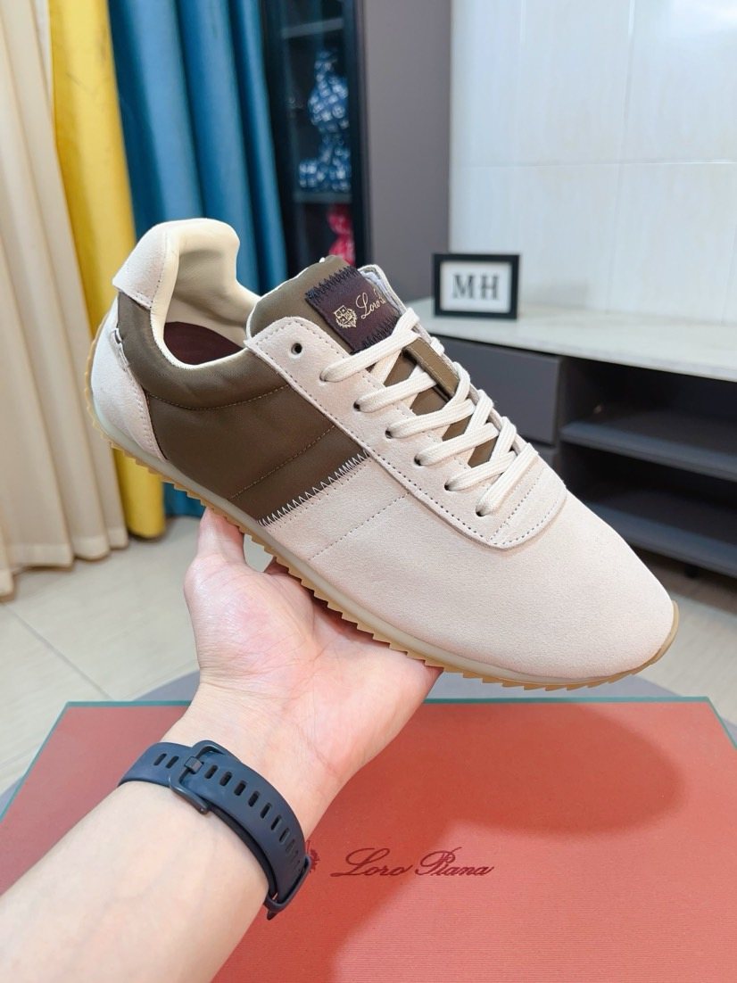 Loro Piana Low-Top Lace-Up Sneakers — front