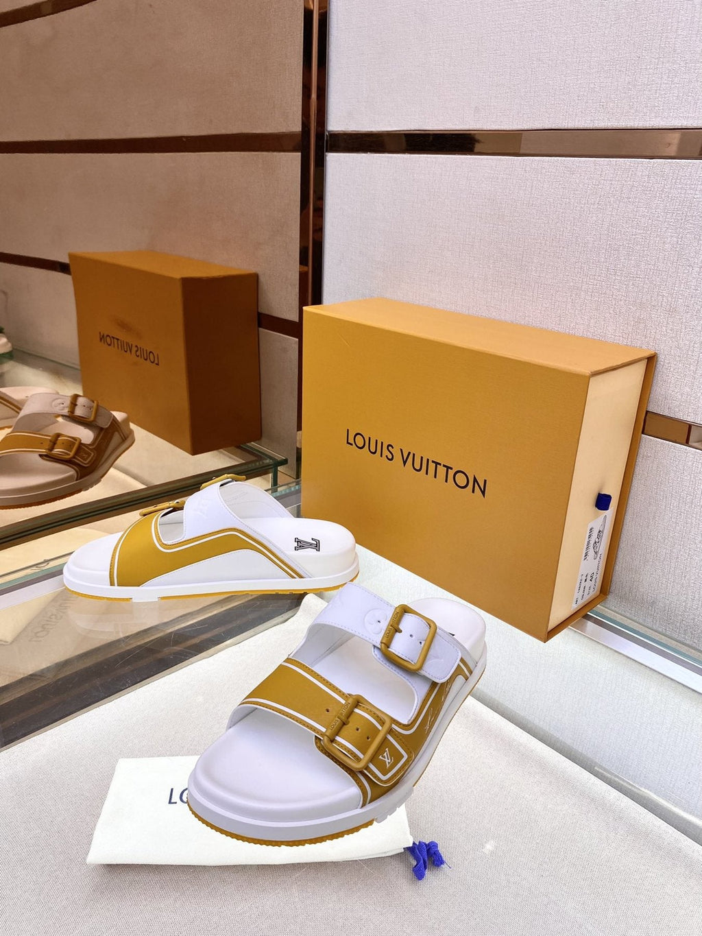 Louis Vuitton Double-Strap Slide Sandals — front
