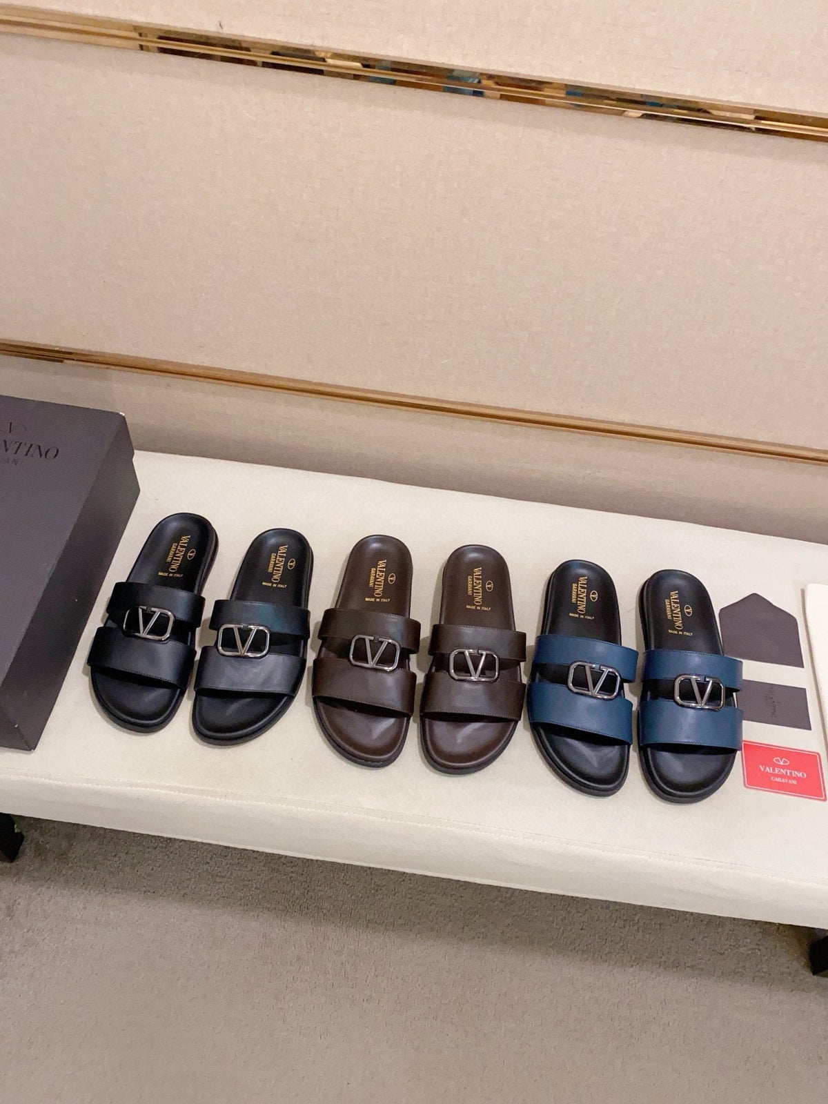 Valentino V-Detail Slide Sandals — hero