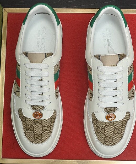 Gucci Red-Green Stripe Low-Top Sneakers — hero