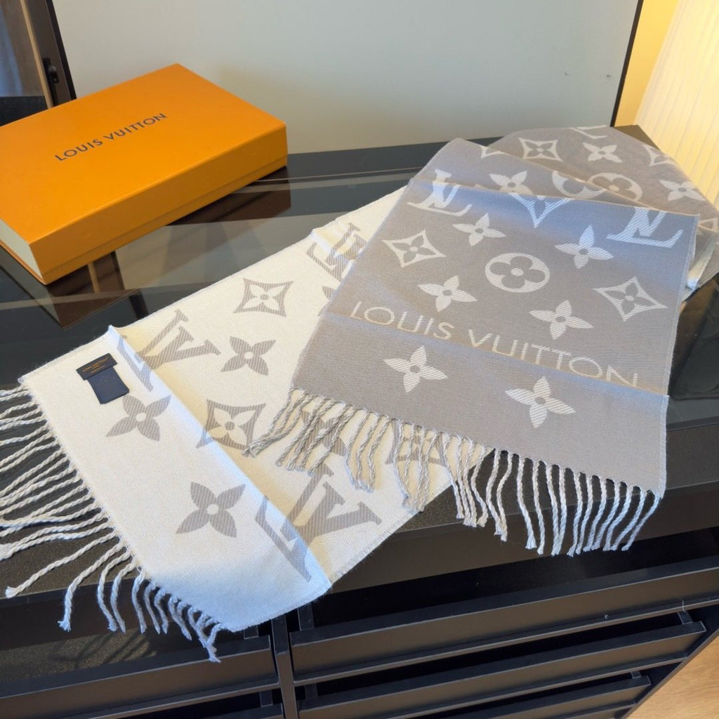Louis Vuitton Monogram Fringed Scarf — front