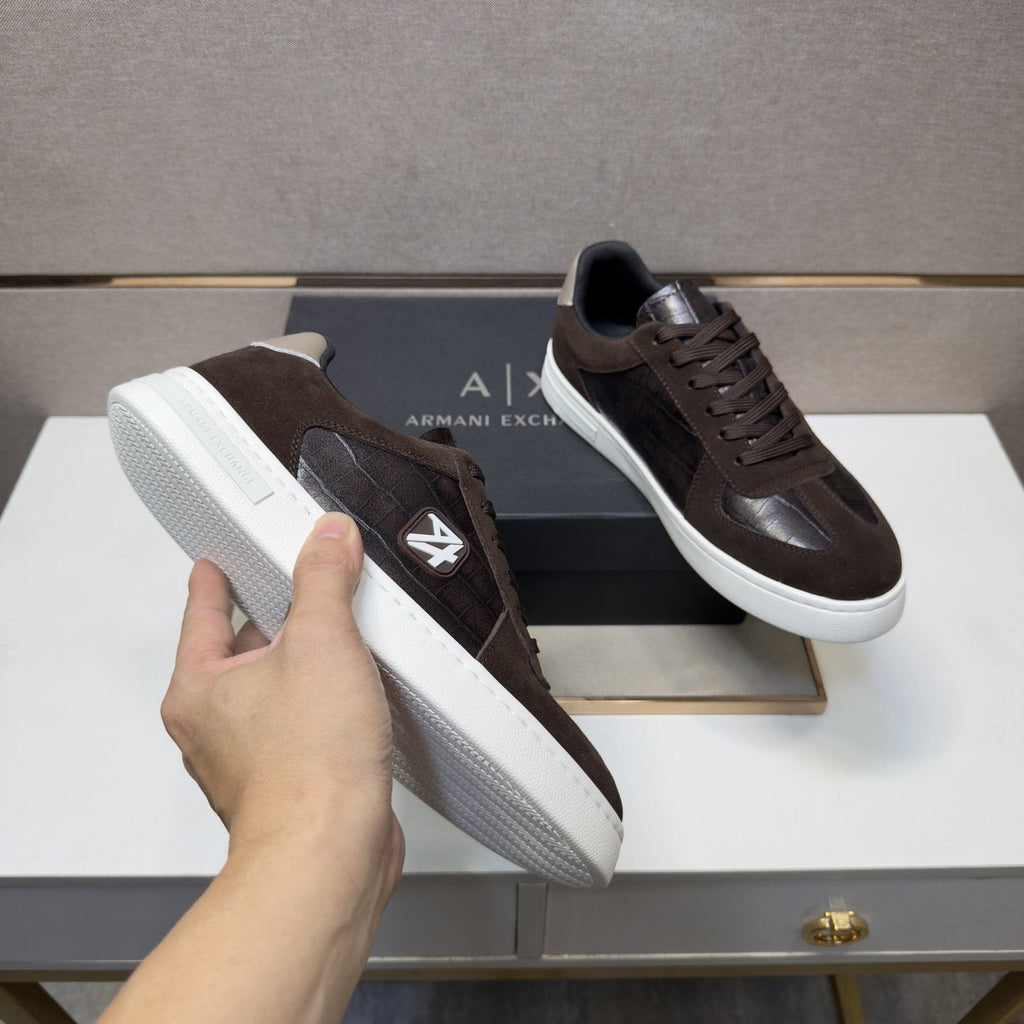 Armani Exchange Paneled Low-Top Sneakers — model