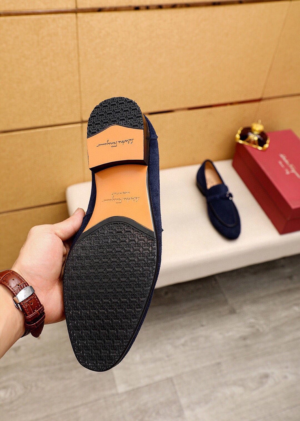 Ferragamo Metal-Accent Loafers — side