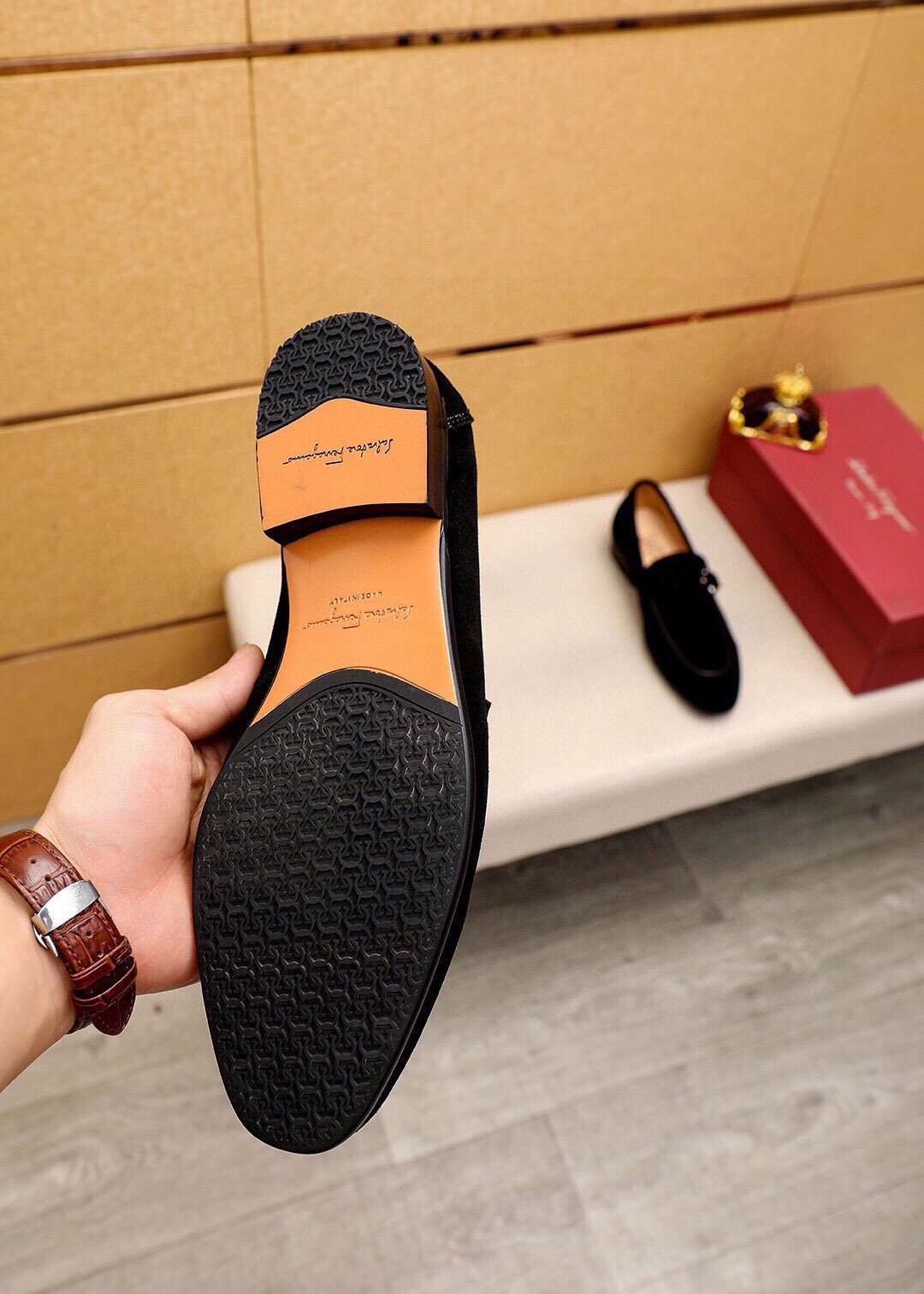 Ferragamo Metal-Accent Loafers — side