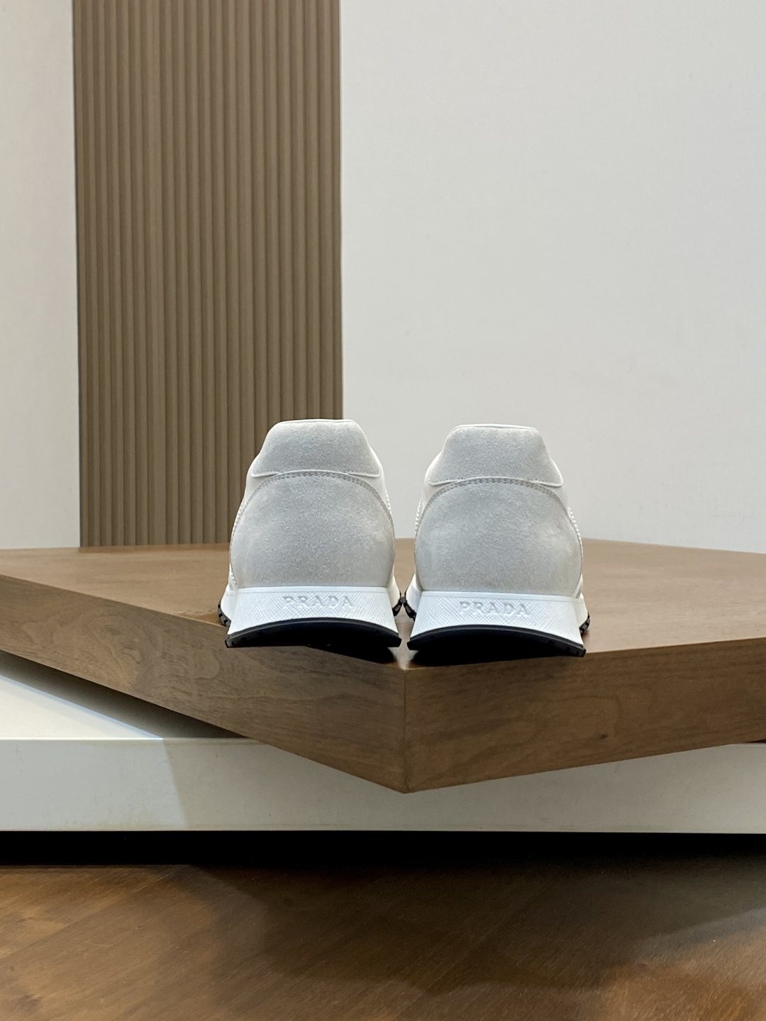 Prada Men's Geometric Panel Sneakers — back