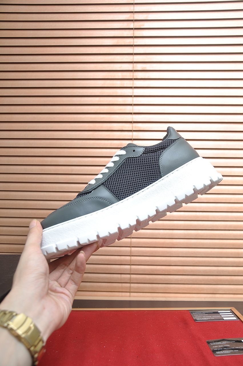 Prada Charcoal Gray & Black Low-Top Sneakers — model