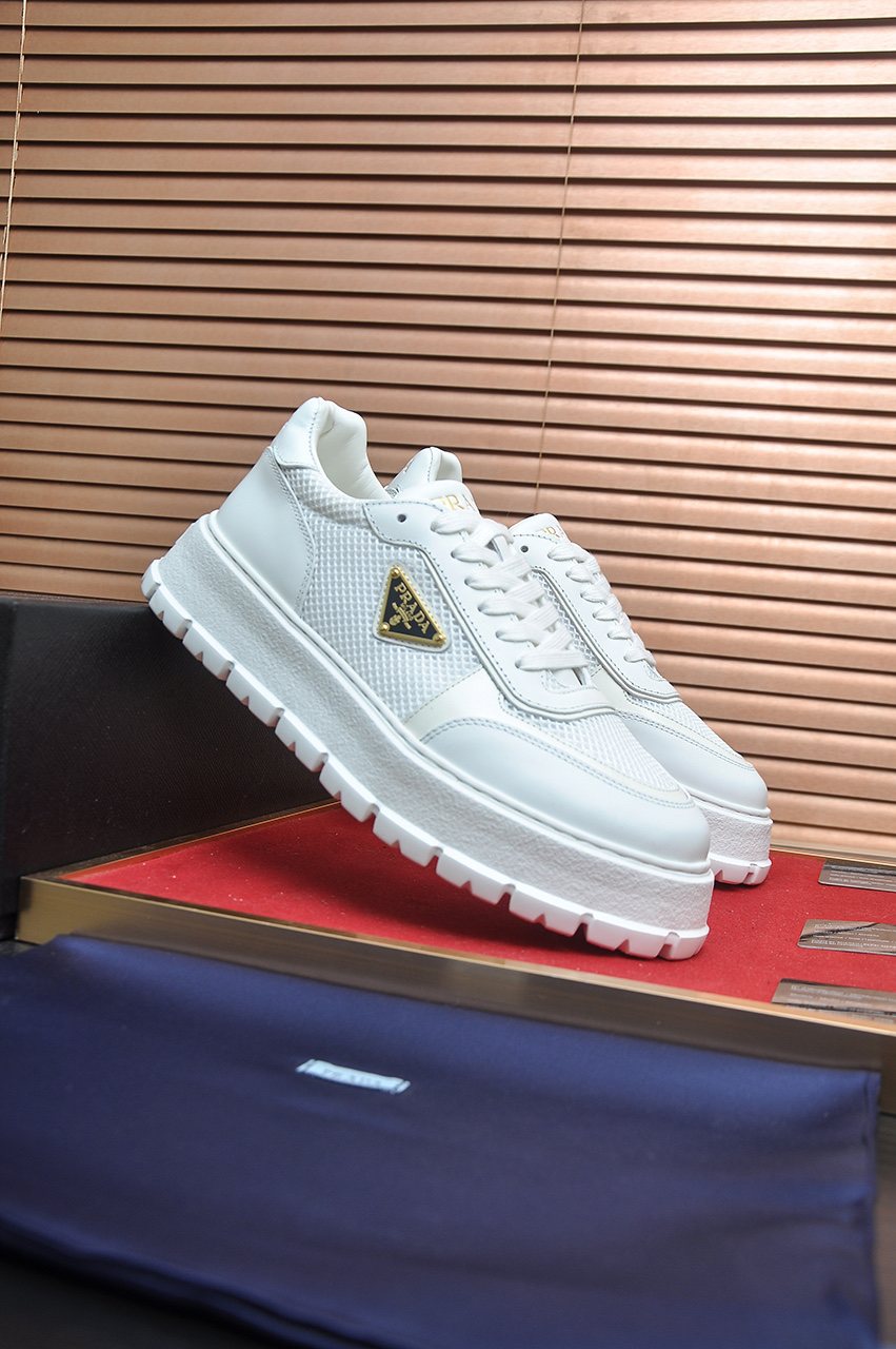Prada Charcoal Gray & Black Low-Top Sneakers — side