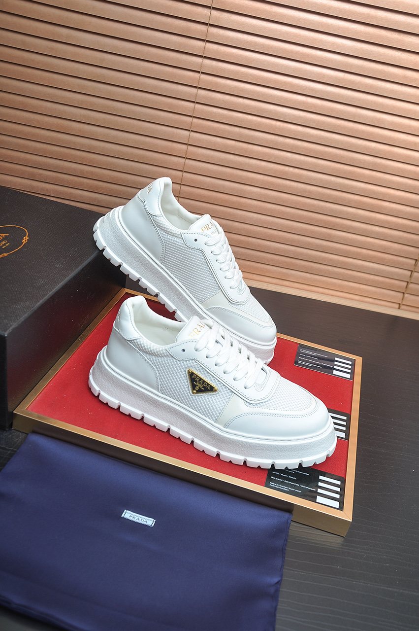 Prada Charcoal Gray & Black Low-Top Sneakers — side