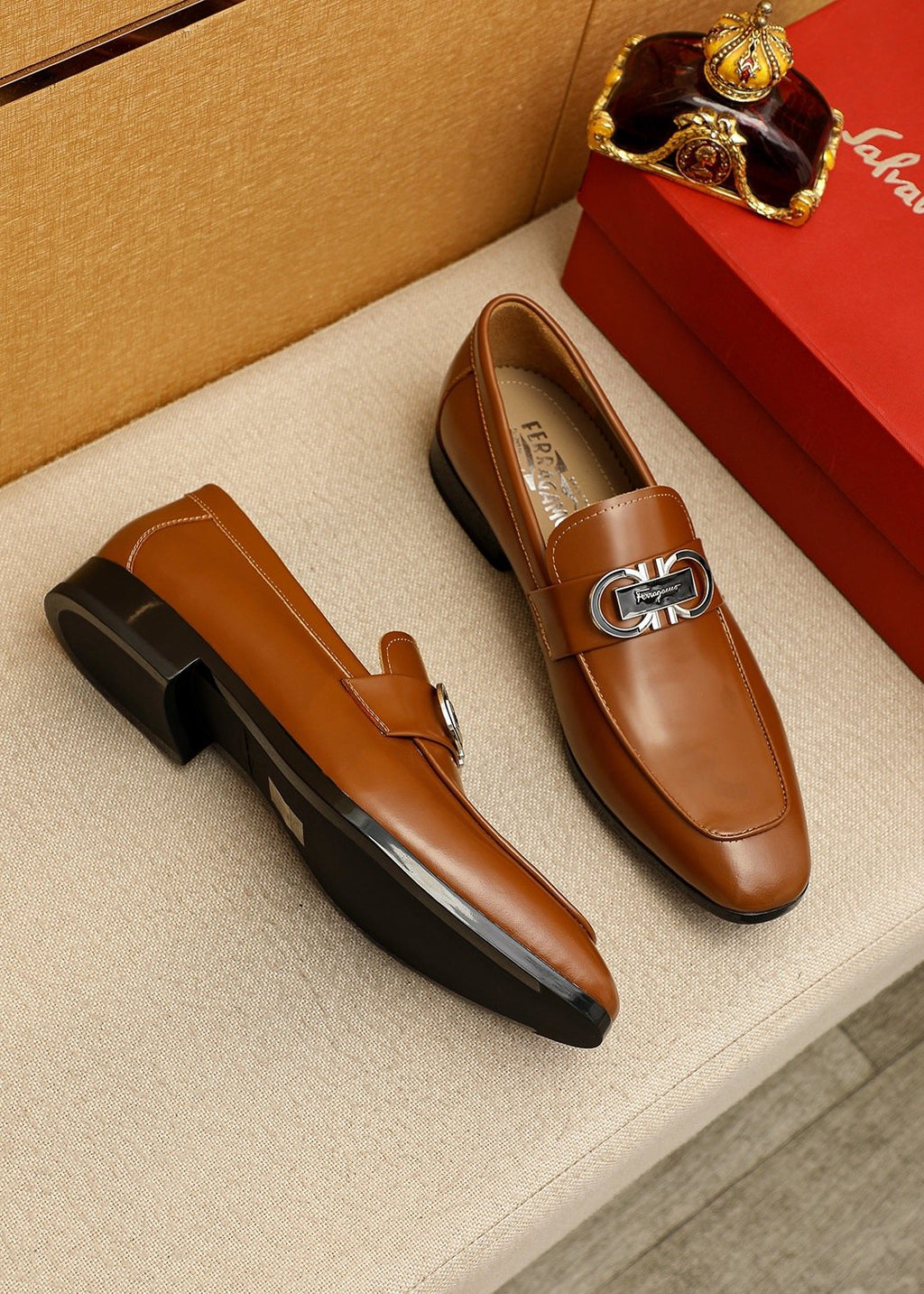 Salvatore Ferragamo Buckle Slip-On Loafers — front