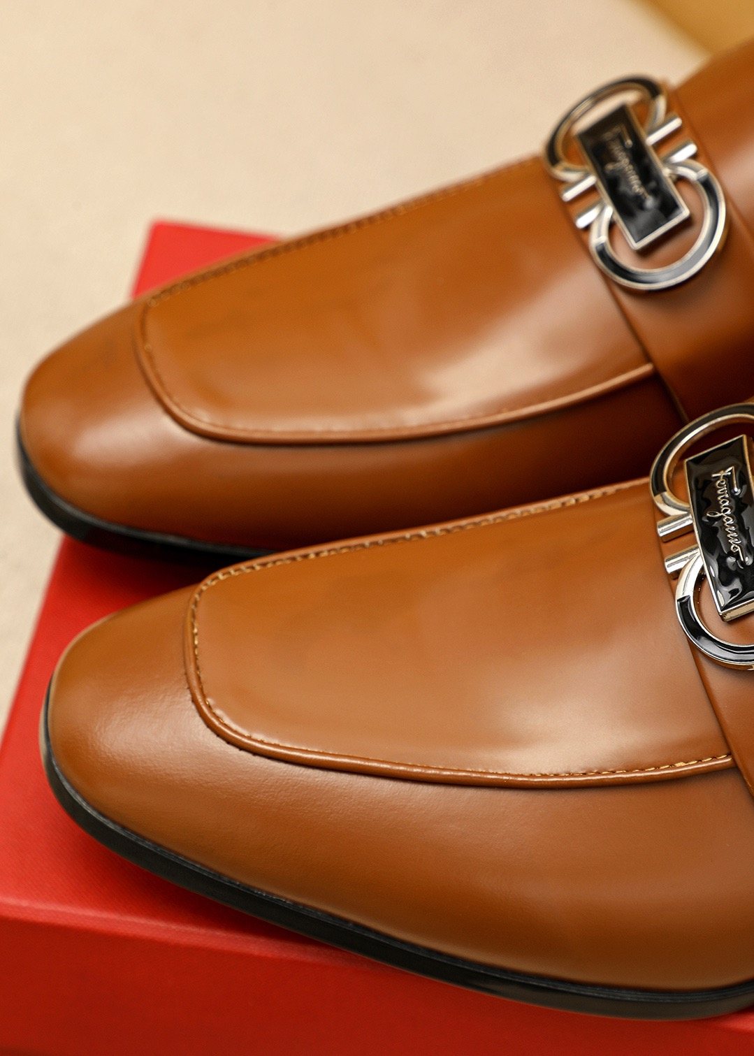Salvatore Ferragamo Buckle Slip-On Loafers — detail