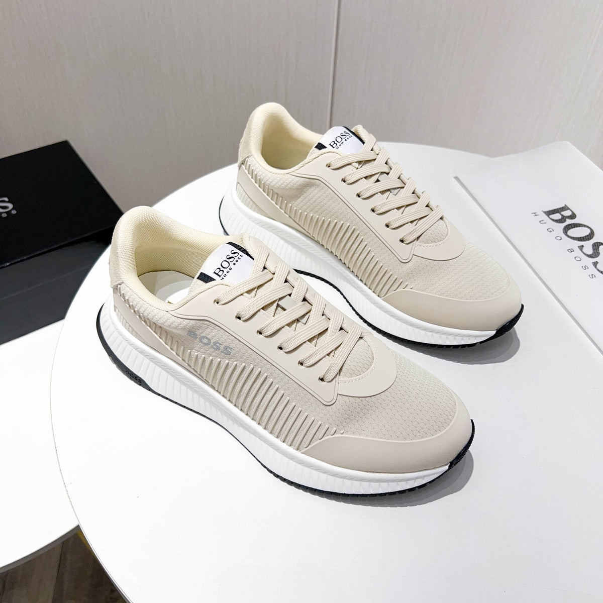BOSS Knit Low-Top Sneakers — front