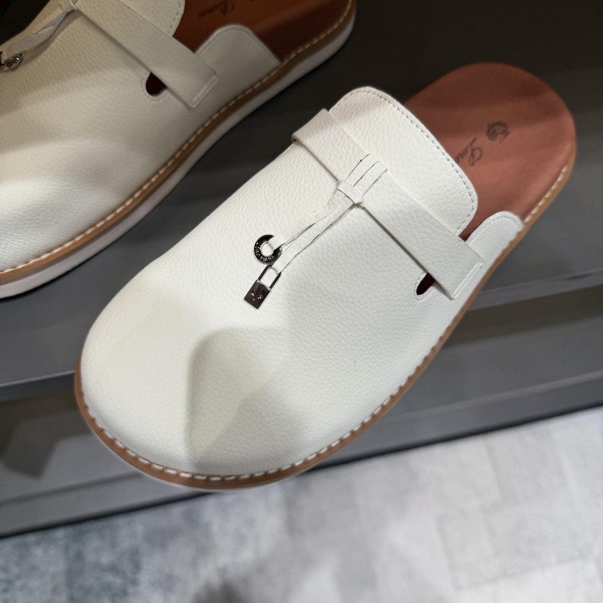 Loro Piana Textured Mule Loafers — front