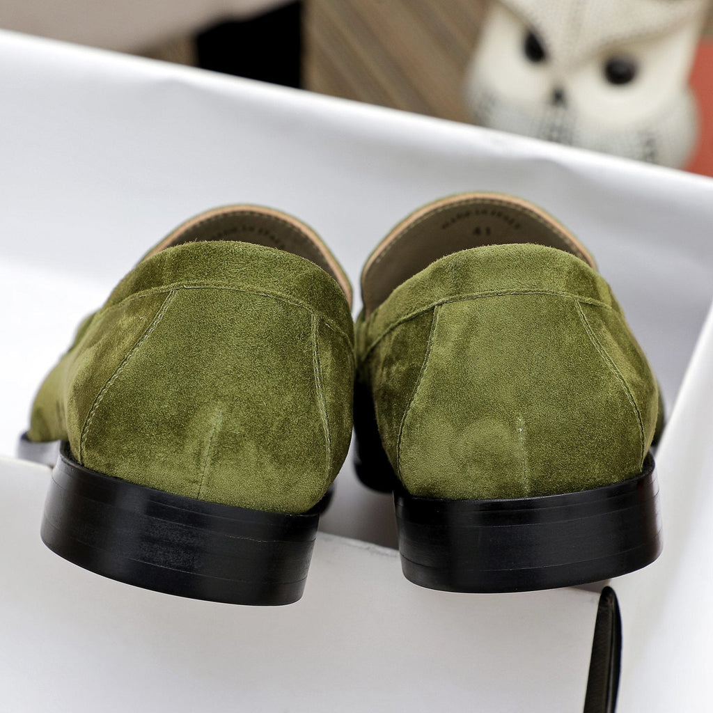 Loro Piana Textured Moccasin Loafers — back