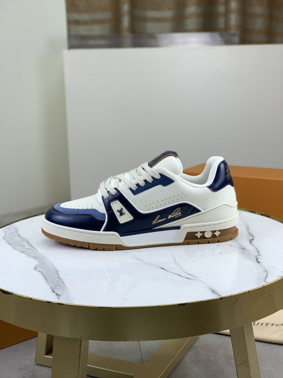 Louis Vuitton Panel-Trim Low-Top Sneakers — side