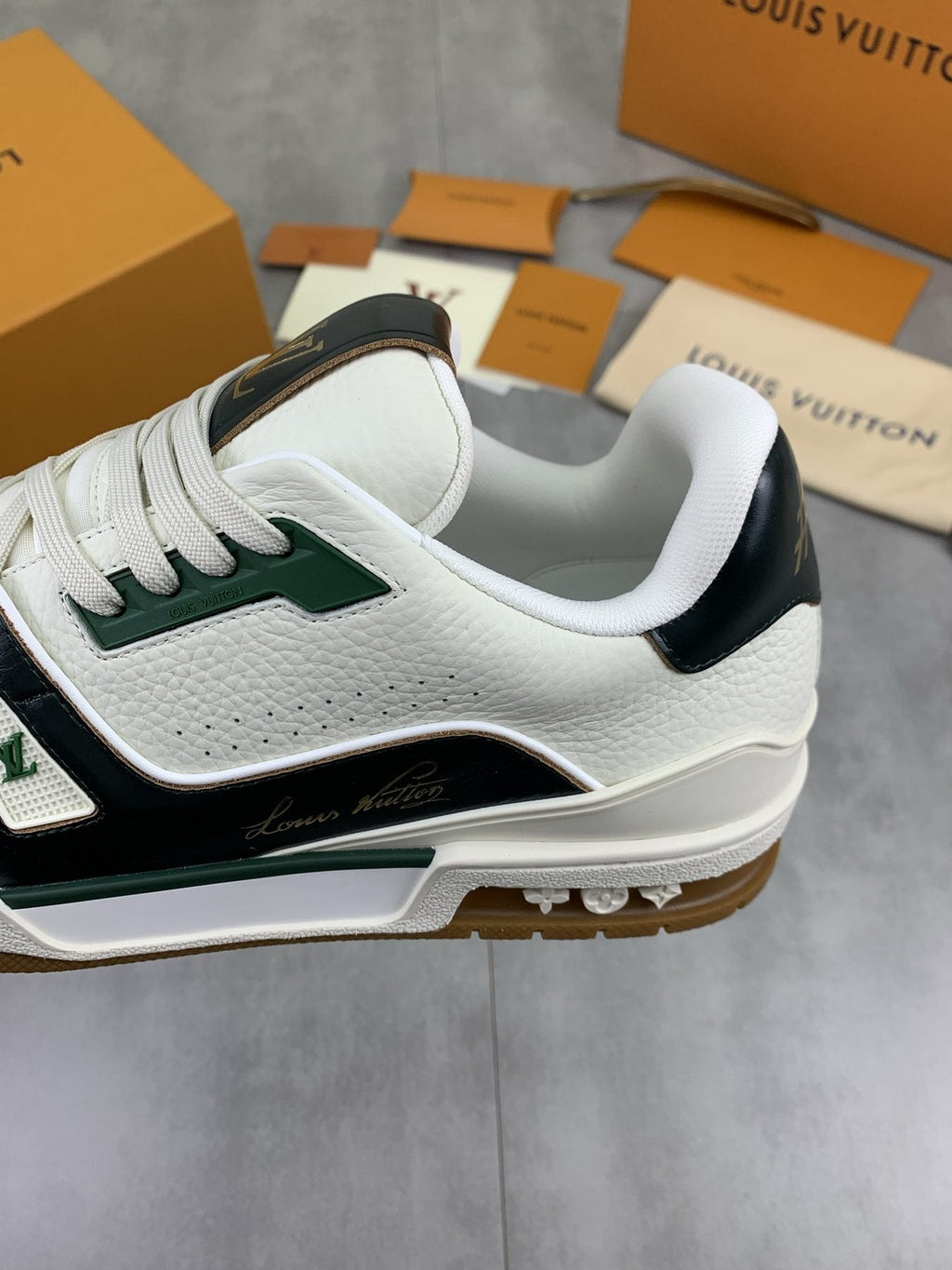Louis Vuitton Panel-Trim Low-Top Sneakers — detail