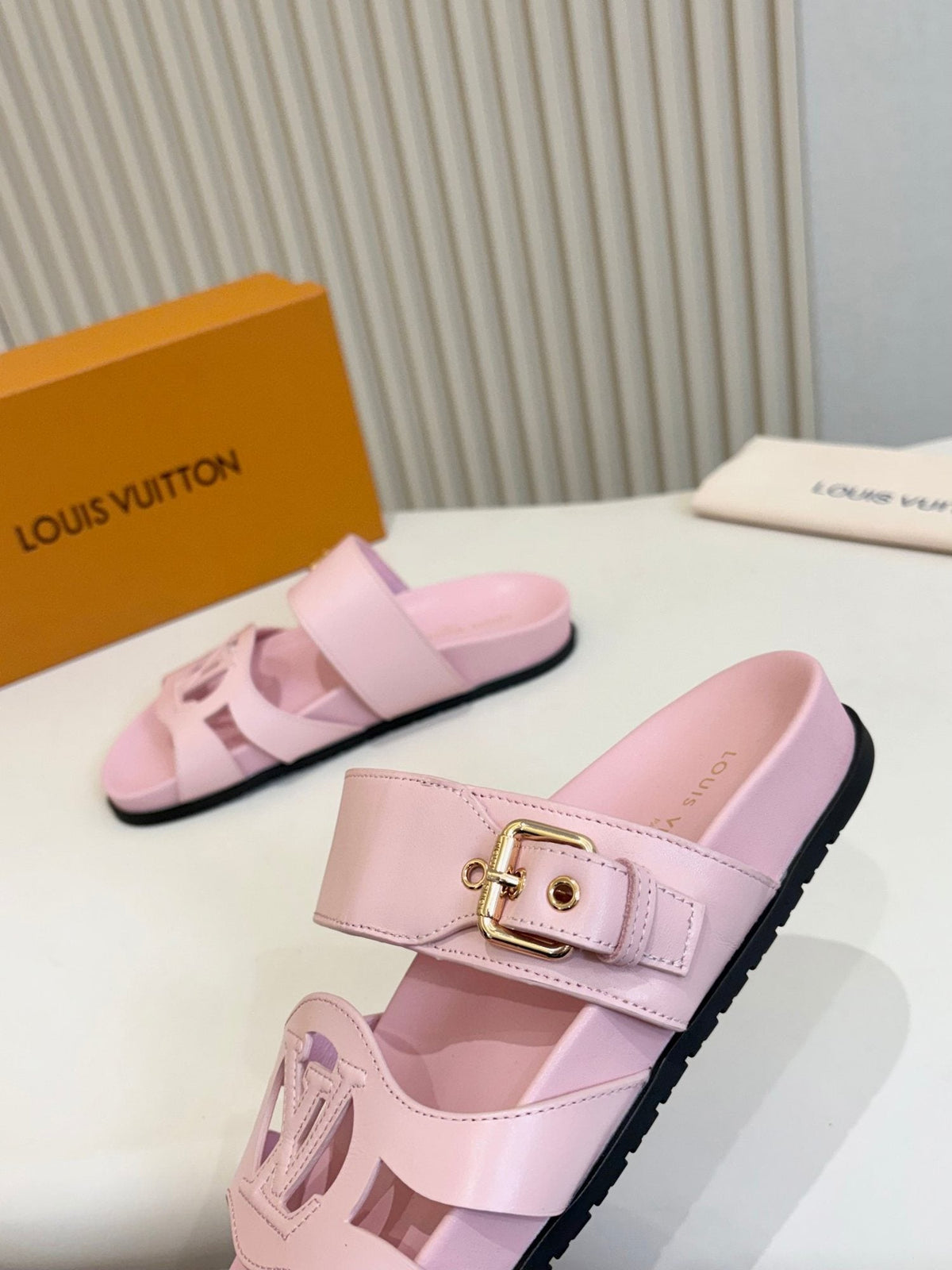 Louis Vuitton Cutout Buckle Slide Sandals — hero