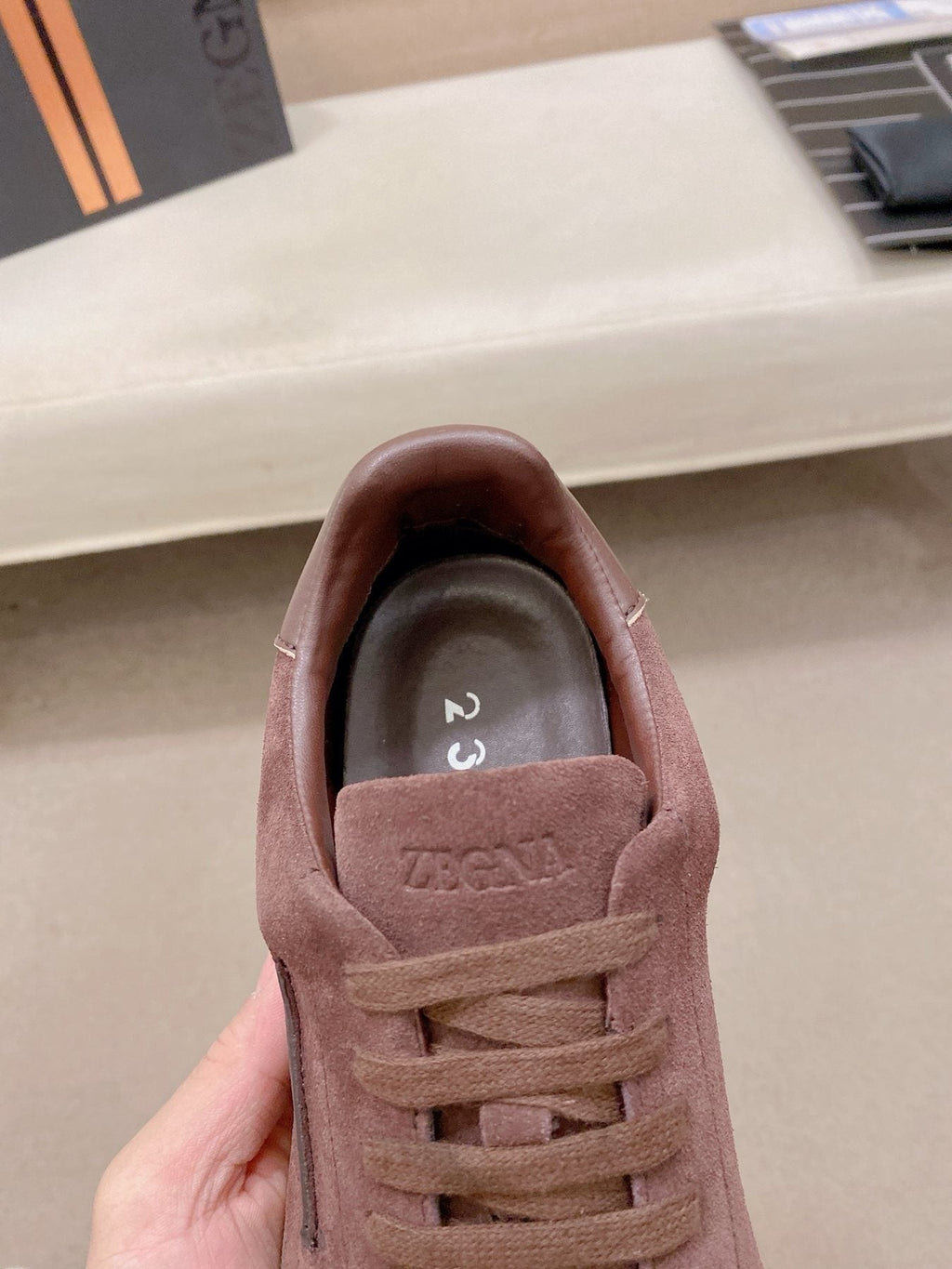 ZEGNA Suede Low-Top Sneakers — detail