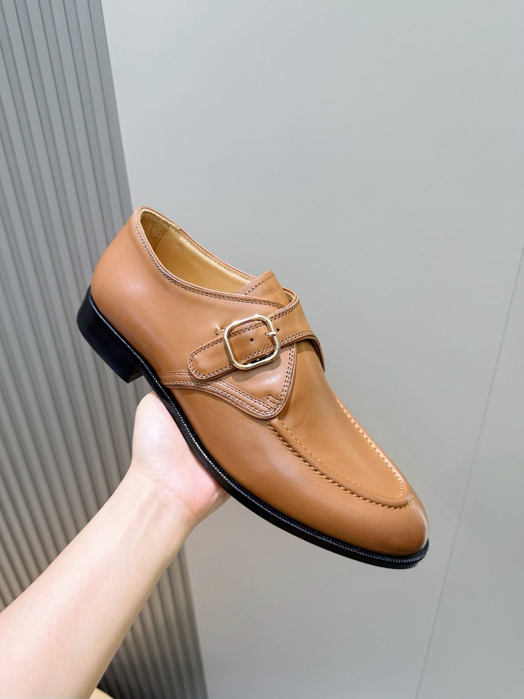 Loro Piana Suede Buckle Loafers — side