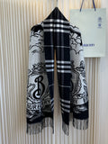 Burberry Equestrian Graphic Fringed Scarf — hero