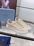 PRADA Tonal Tan Low-Top Sneakers — front