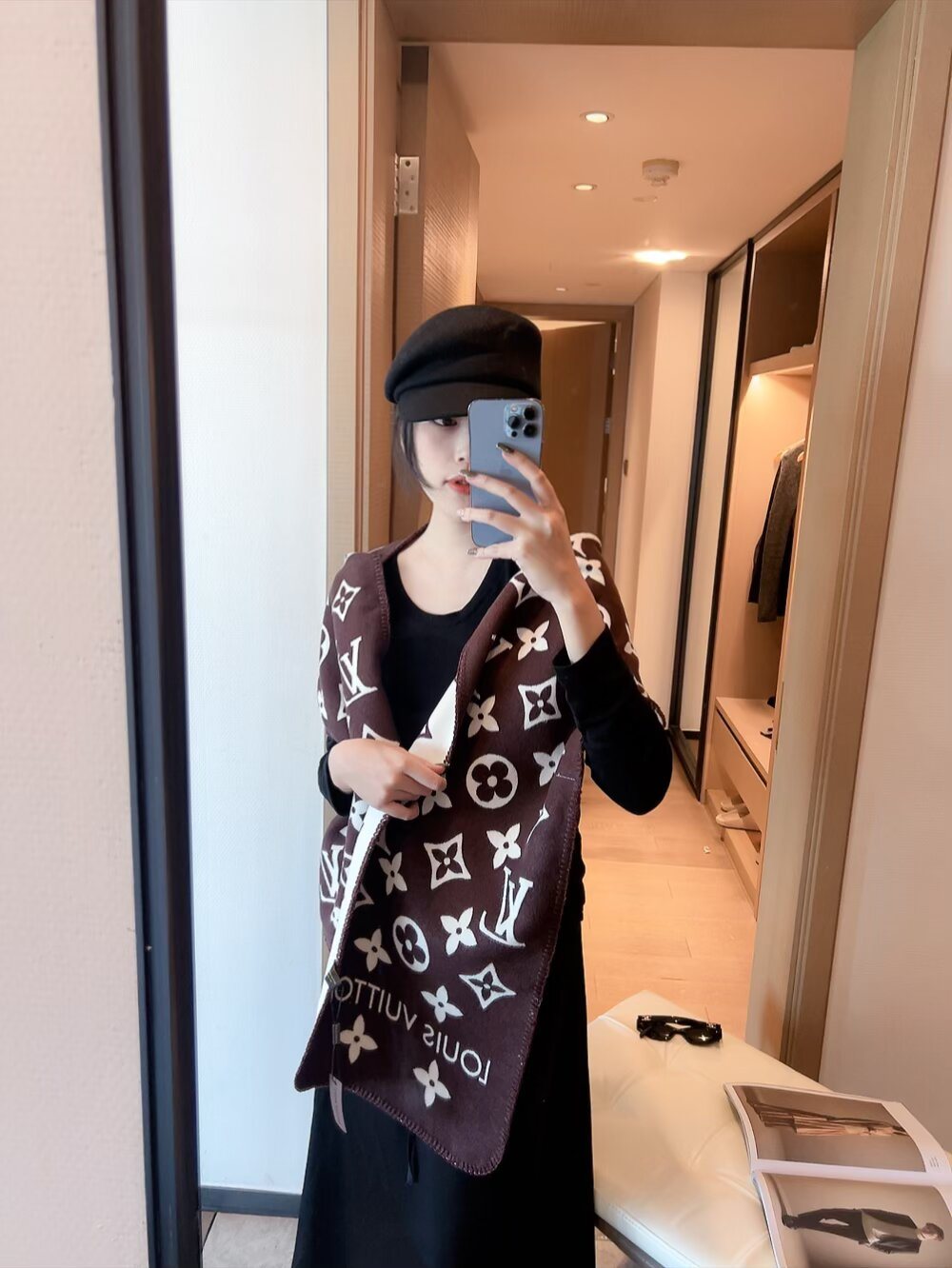 Louis Vuitton Monogram Scarf — model