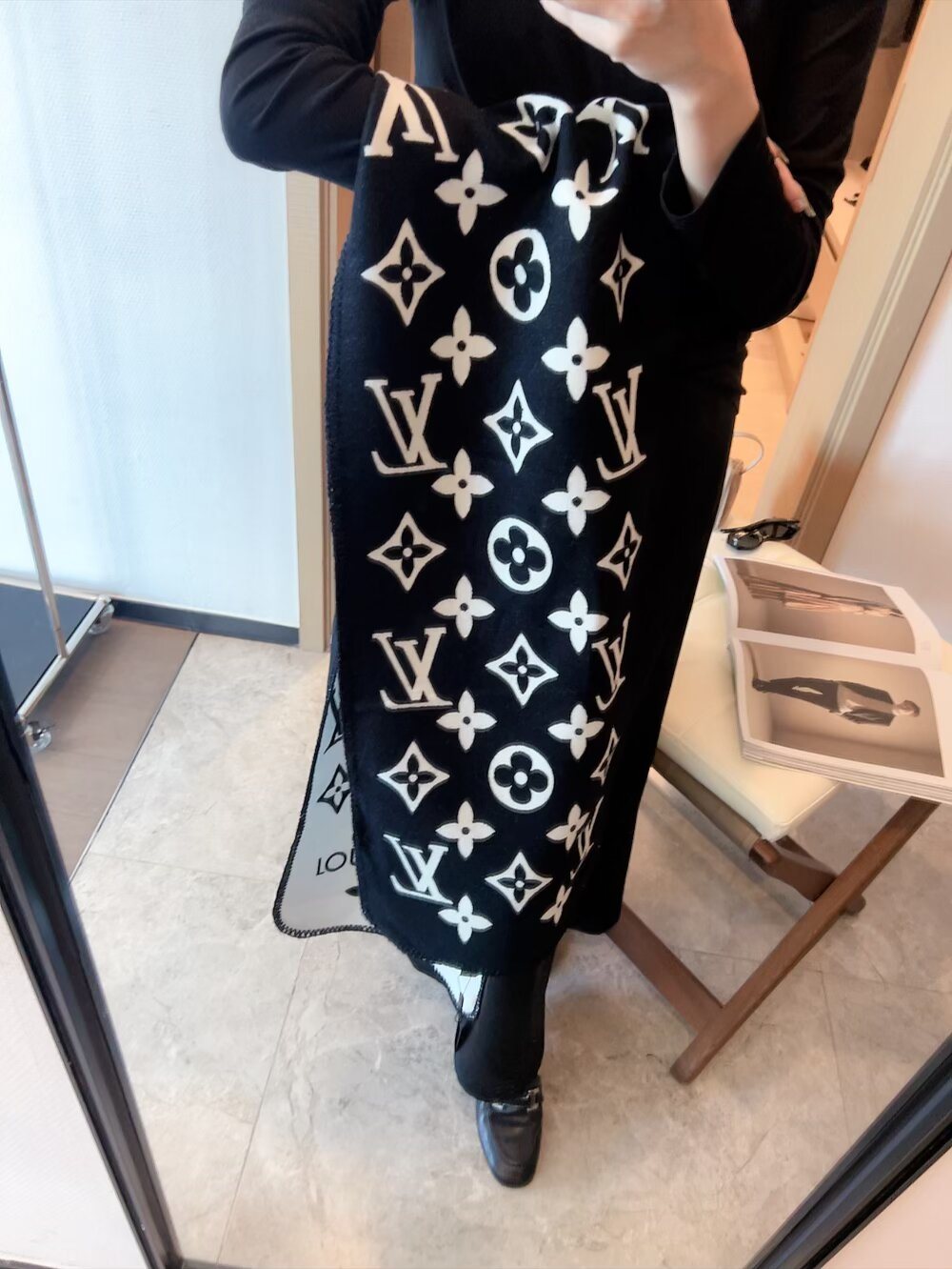 Louis Vuitton Monogram Scarf — model