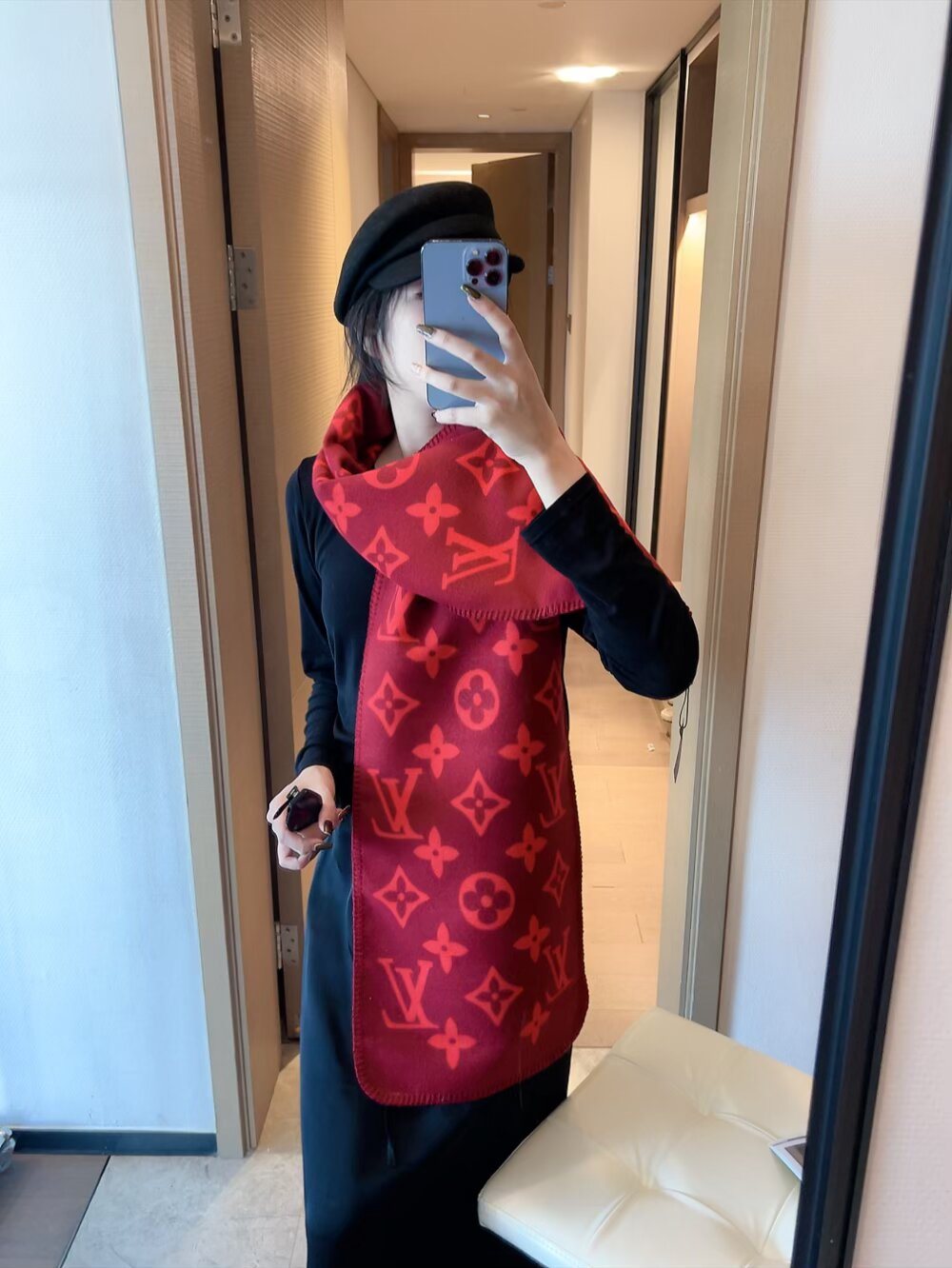 Louis Vuitton Monogram Scarf — model