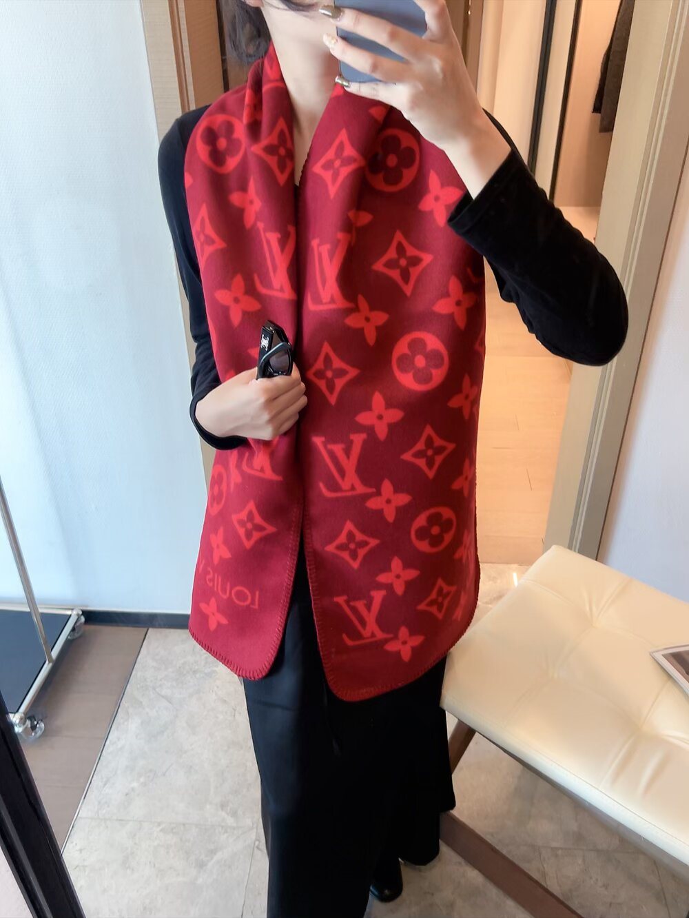 Louis Vuitton Monogram Scarf — model