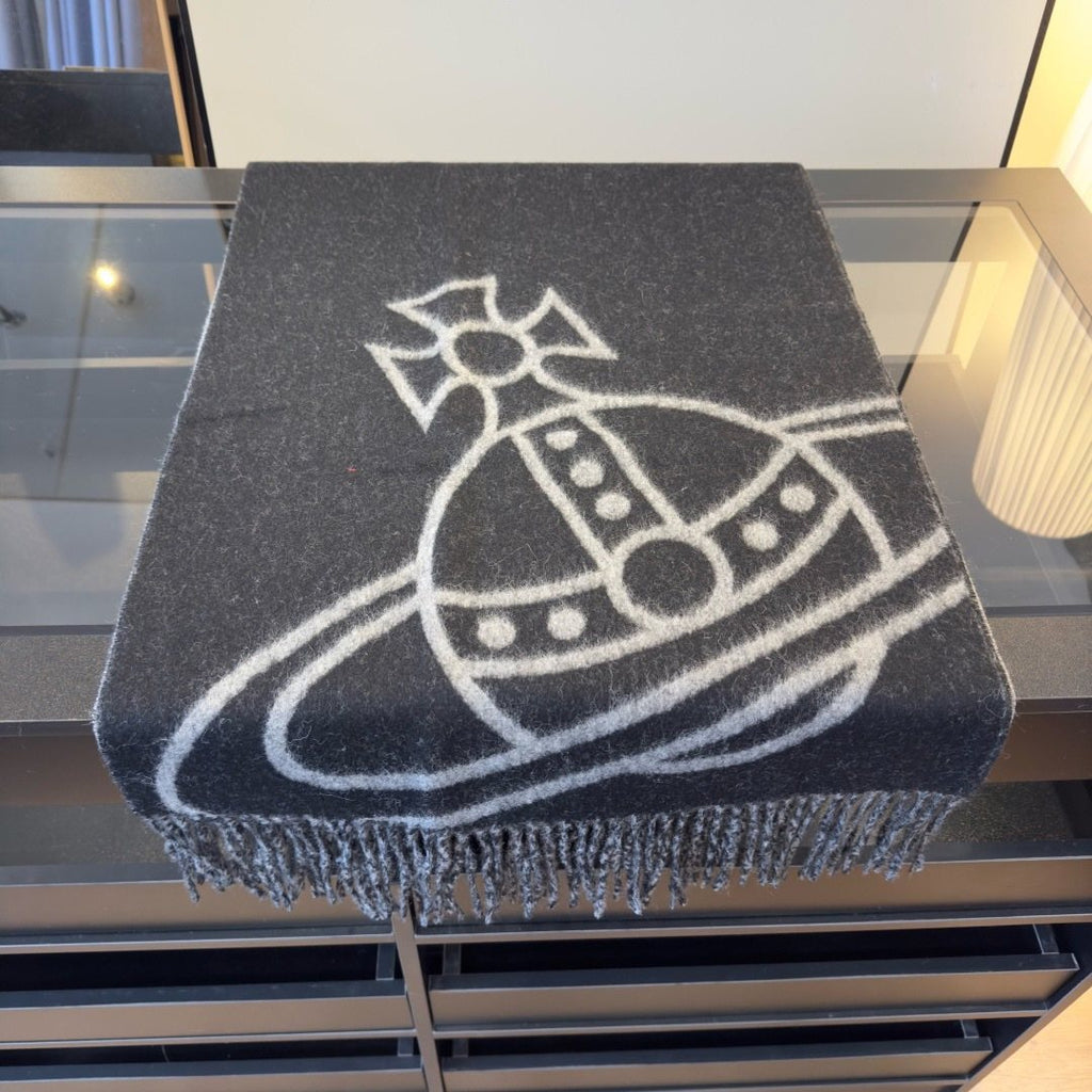 Vivienne Westwood Orb Motif Fringed Scarf — side