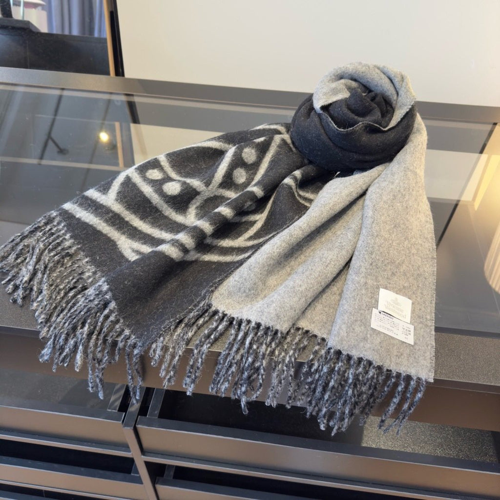 Vivienne Westwood Orb Motif Fringed Scarf — side