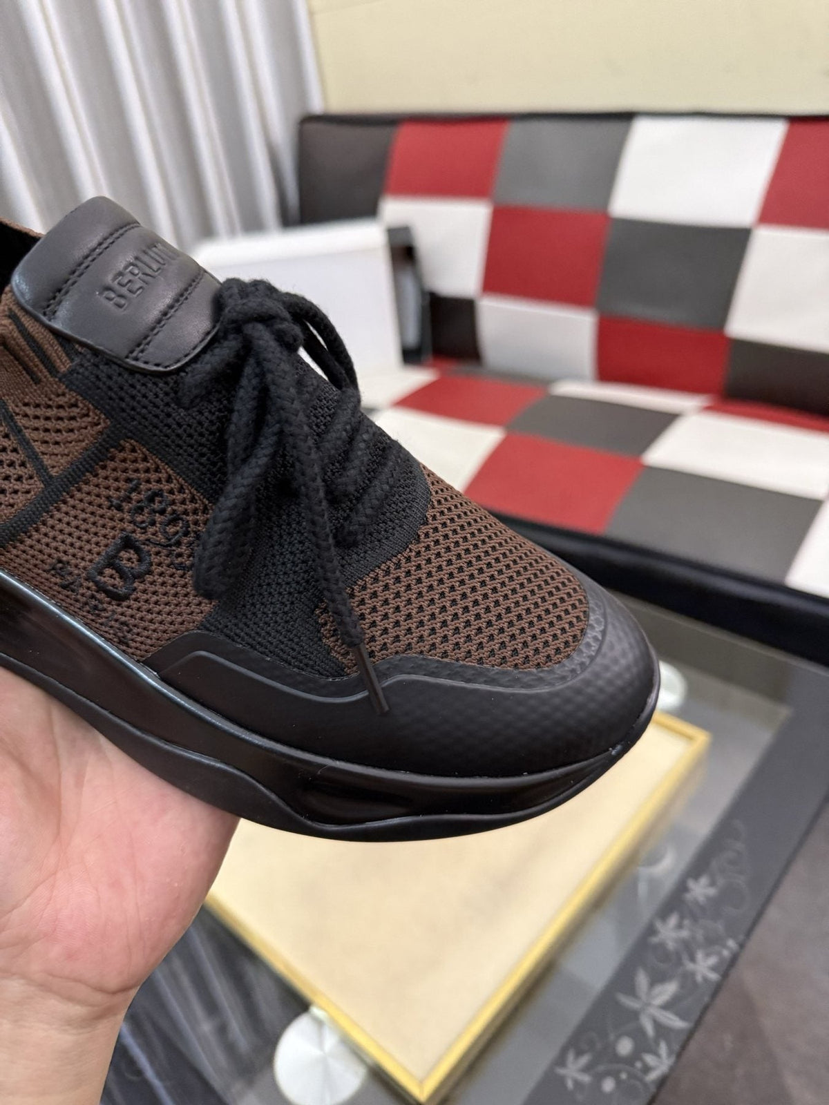 微商相册测试鞋子-Berluti Men's Mesh Low-Top Sneakers — front