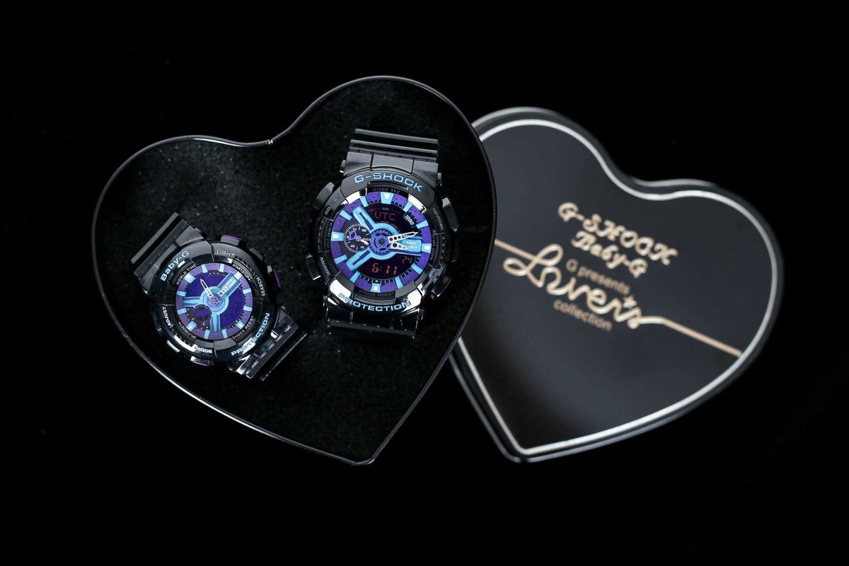 Casio Black Blue Dial Couple Watch Set — hero