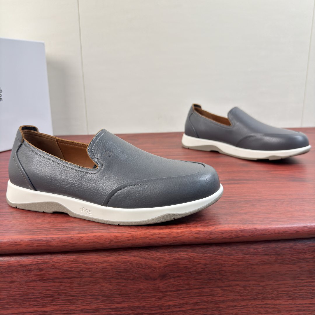 Berluti Pebbled Leather Slip-On Loafers — front