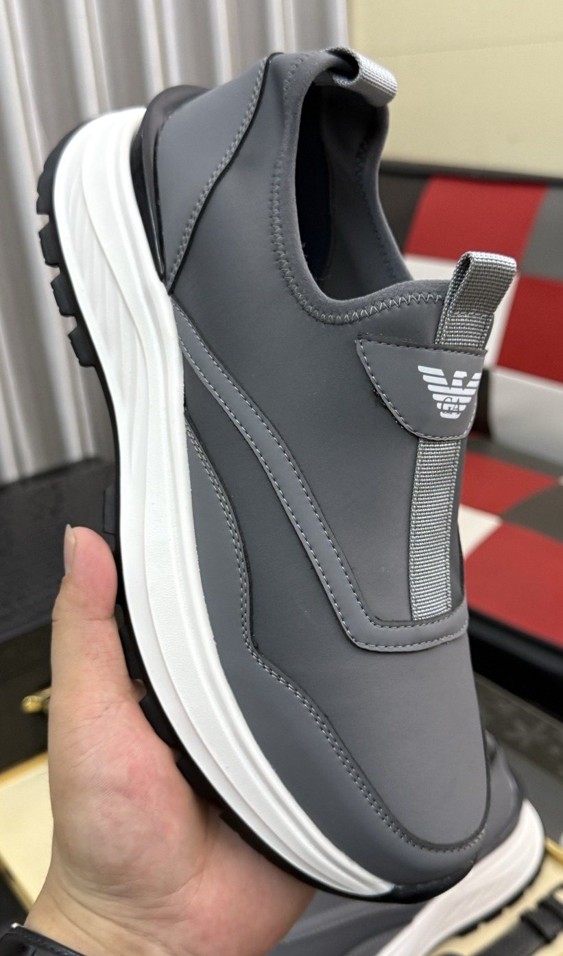 Armani Layered Slip-On Sneakers — front