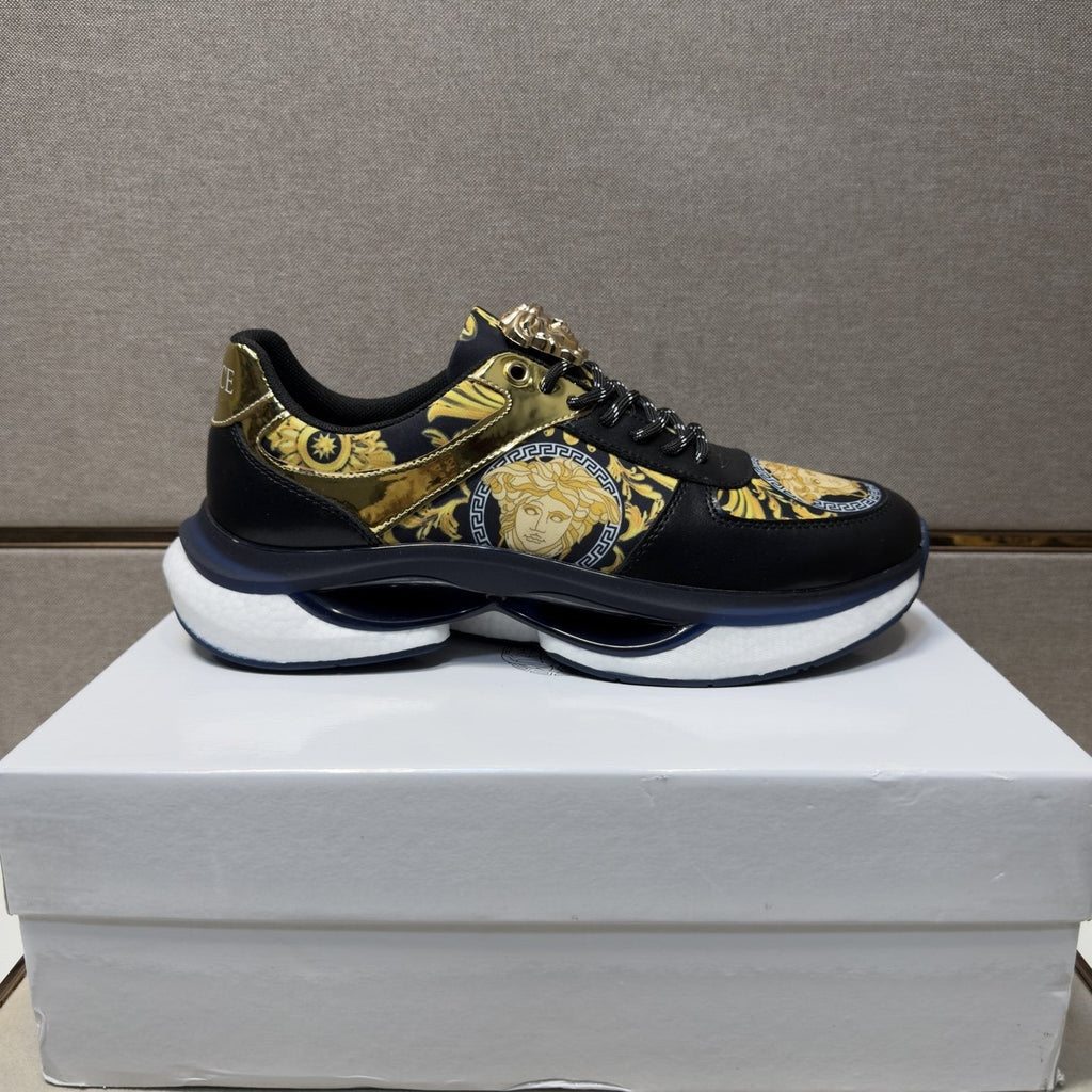Versace Gold-Panel Low-Top Sneakers — side